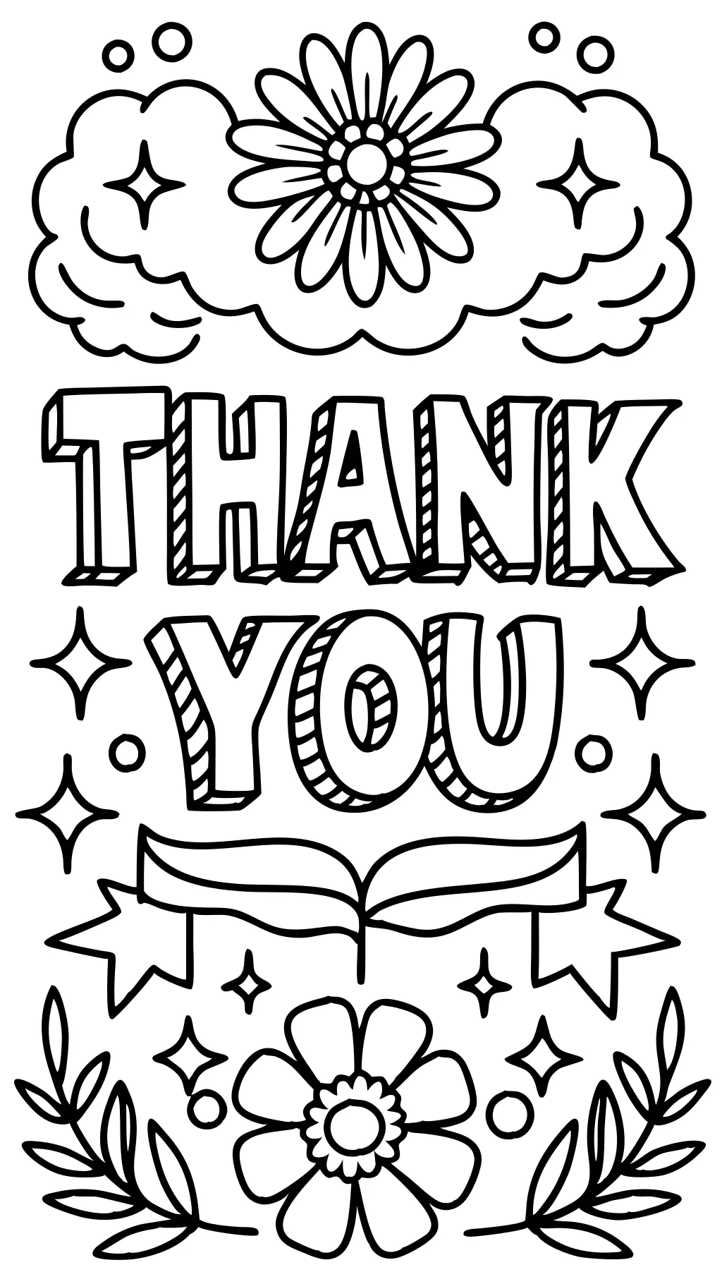 coloring pages thank you cards